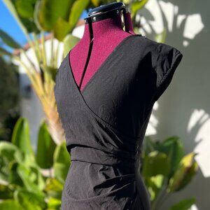 Stop Staring! BodyCon Black Dress with Button Detail